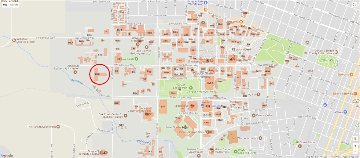 HWRL Location and OSU Map
